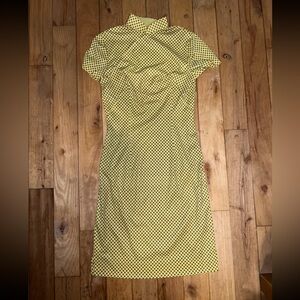 Vintage Yellow Patterned Women's Dress